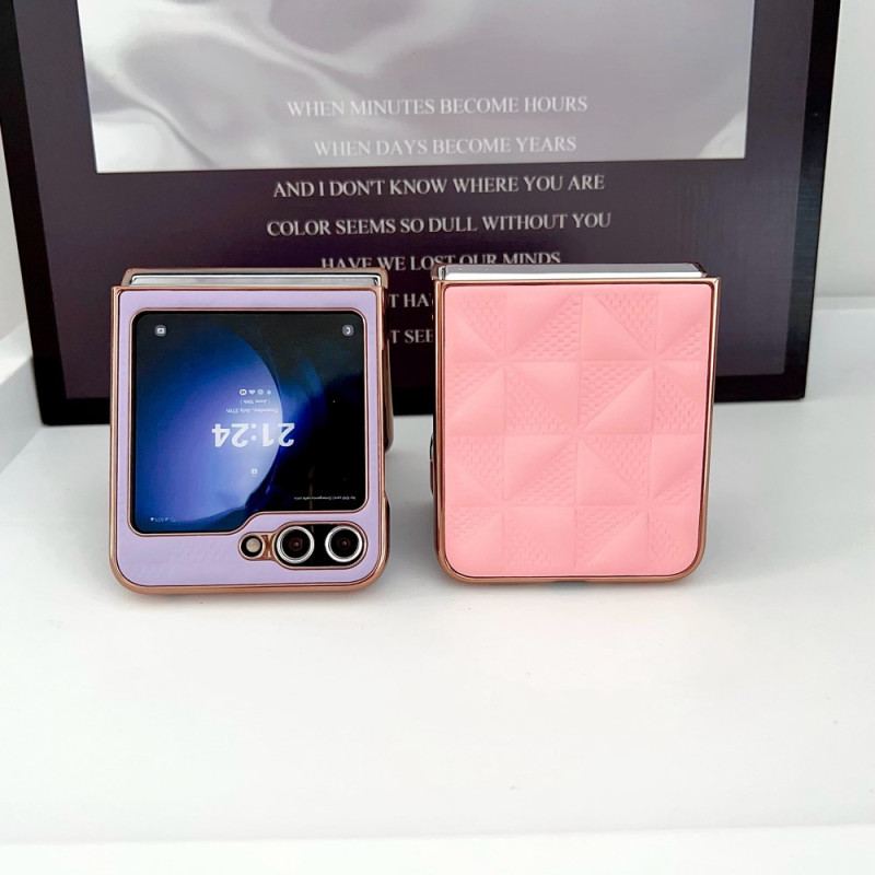 Etui Samsung Galaxy Z Flip 6 Pikowane Krawędzie Z Efektem Metalu