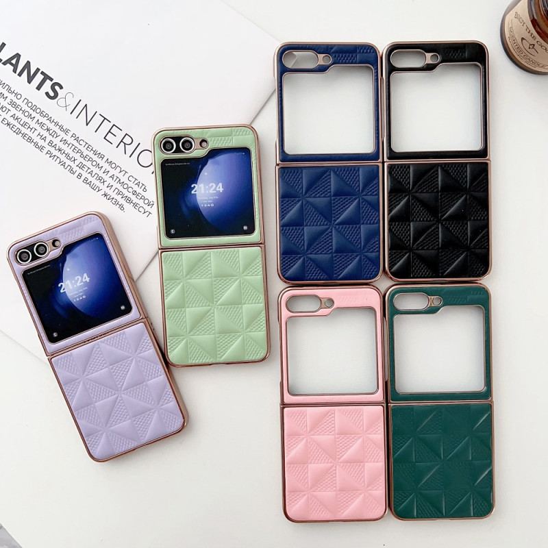 Etui Samsung Galaxy Z Flip 6 Pikowane Krawędzie Z Efektem Metalu