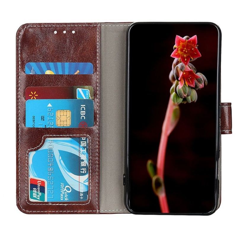 Etui Folio do Poco F4 GT Luksusowe Szwy Z Efektem Skóry