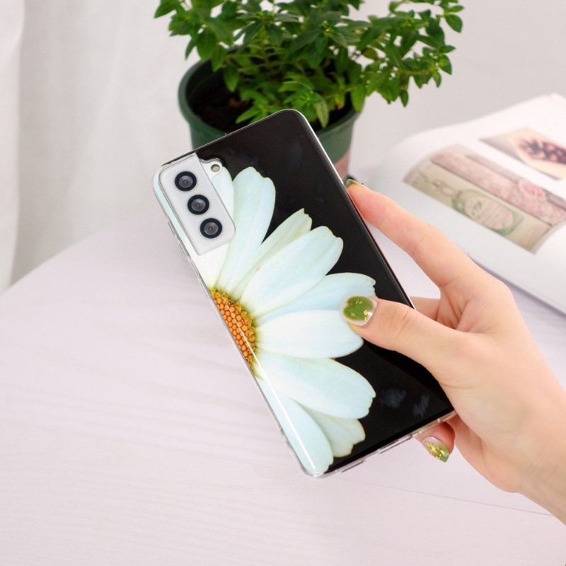 Futerały do Samsung Galaxy S21 5G Obrzeża Fluorescencyjna Stokrotka