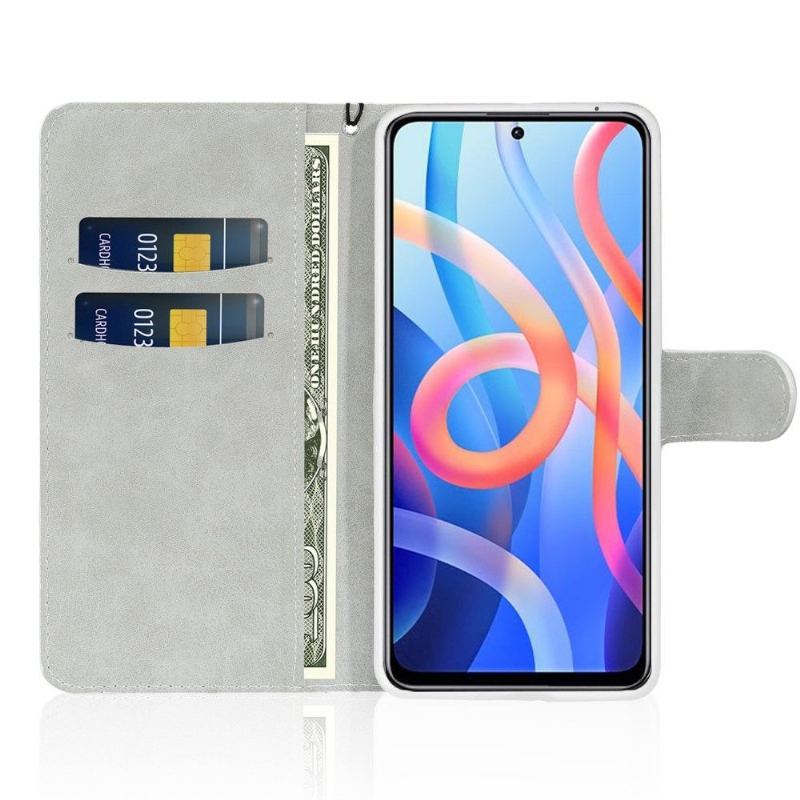 Etui Folio do Poco M4 Pro 5G Brokatowe Etui Na Karty