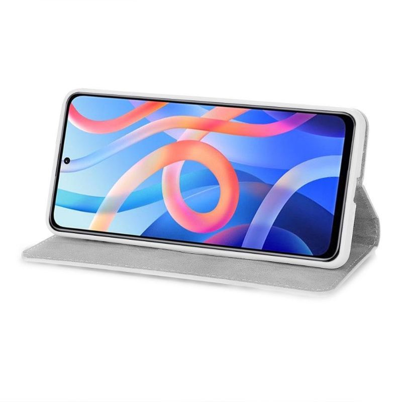 Etui Folio do Poco M4 Pro 5G Brokatowe Etui Na Karty
