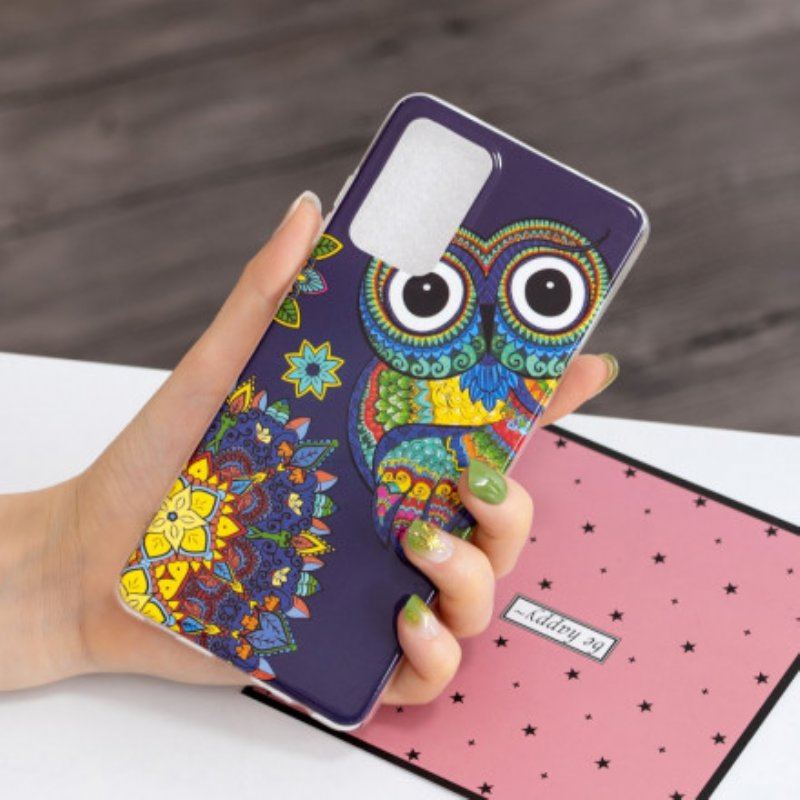 Etui do Samsung Galaxy A52 4G / A52 5G / A52s 5G Fluorescencyjna Mandala Sowa