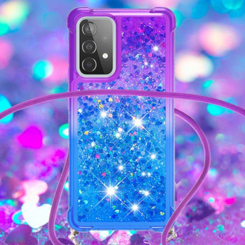 Etui do Samsung Galaxy A52 4G / A52 5G / A52s 5G Silikonowe Cekiny I Sznurek