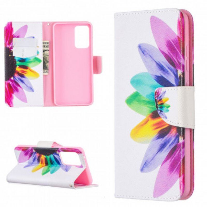 Etui Folio do Samsung Galaxy A52 4G / A52 5G / A52s 5G Akwarela Kwiat