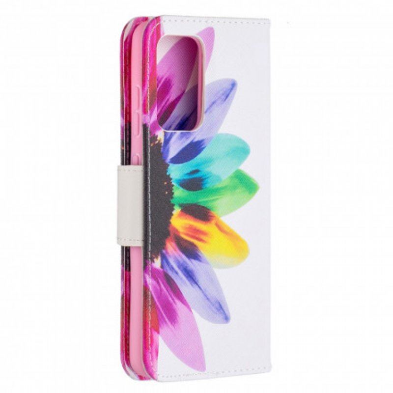 Etui Folio do Samsung Galaxy A52 4G / A52 5G / A52s 5G Akwarela Kwiat