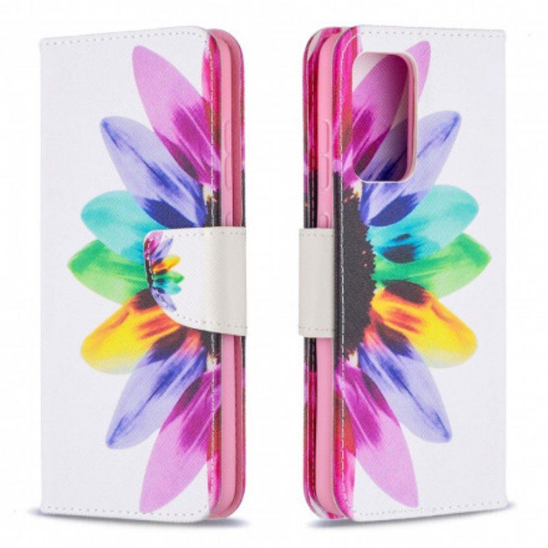 Etui Folio do Samsung Galaxy A52 4G / A52 5G / A52s 5G Akwarela Kwiat