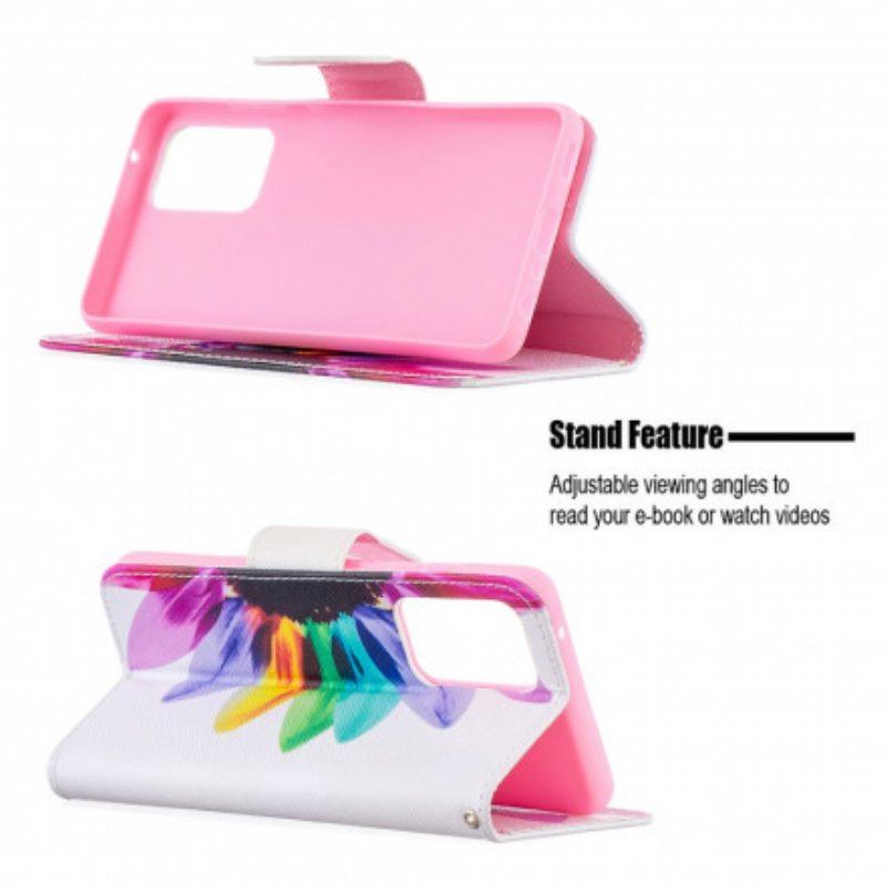 Etui Folio do Samsung Galaxy A52 4G / A52 5G / A52s 5G Akwarela Kwiat