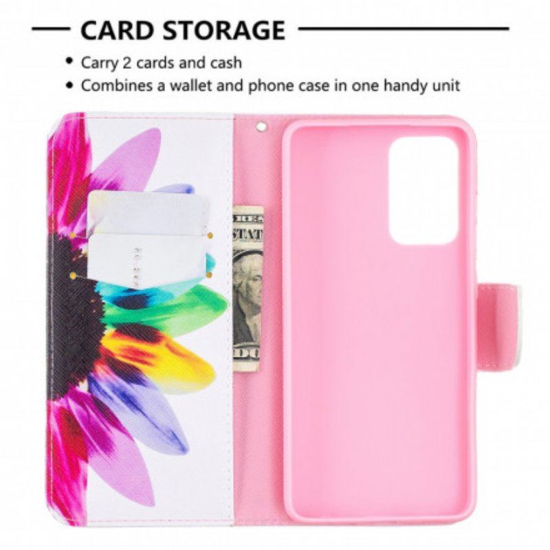 Etui Folio do Samsung Galaxy A52 4G / A52 5G / A52s 5G Akwarela Kwiat