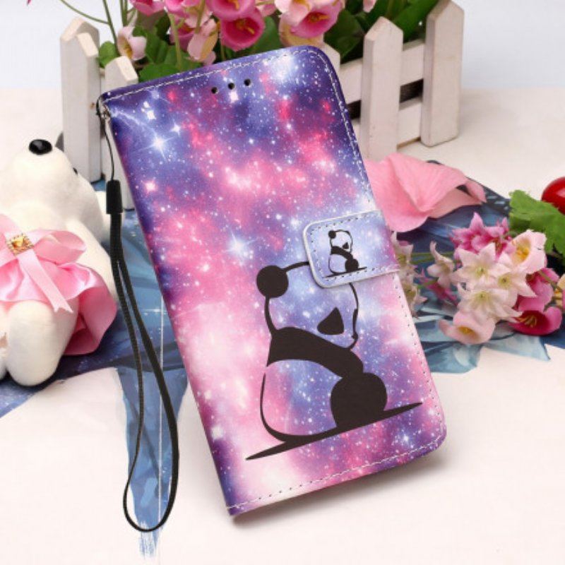 Etui Folio do Samsung Galaxy A52 4G / A52 5G / A52s 5G Galaktyka Pandy