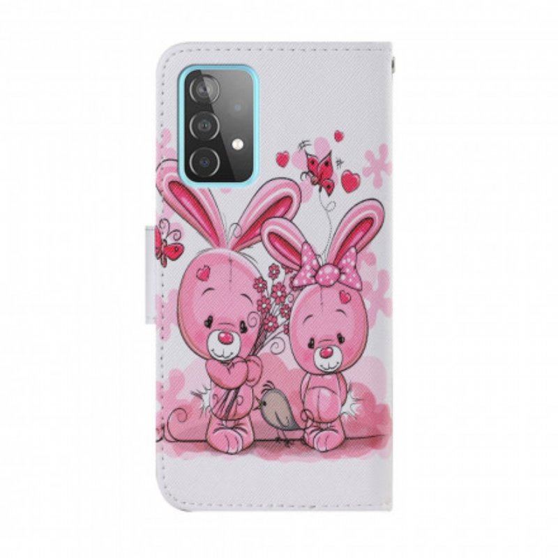 Etui Folio do Samsung Galaxy A52 4G / A52 5G / A52s 5G Króliki