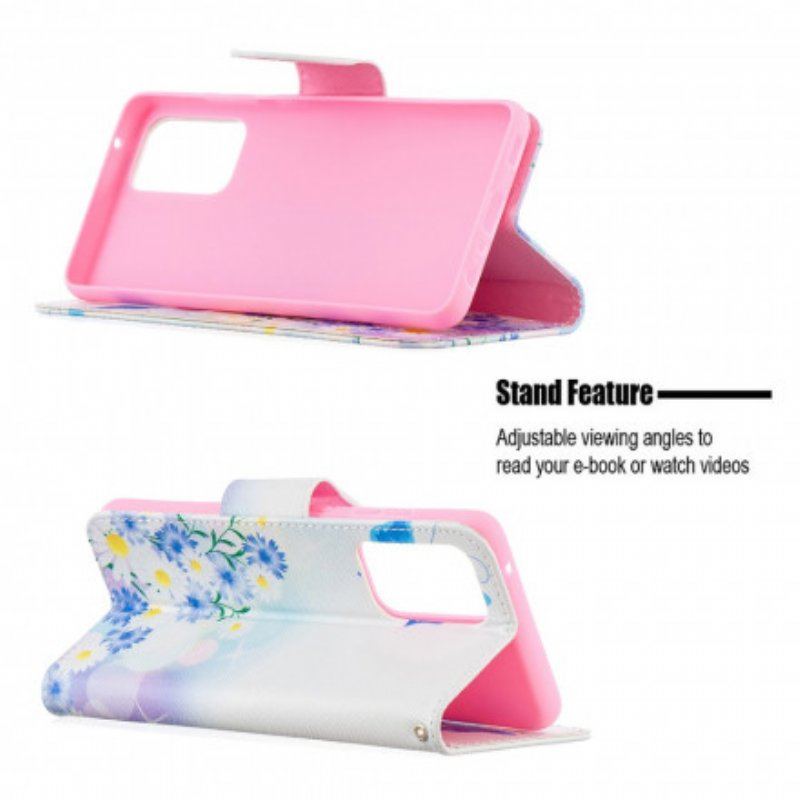 Etui Folio do Samsung Galaxy A52 4G / A52 5G / A52s 5G Malowane Motyle I Kwiaty