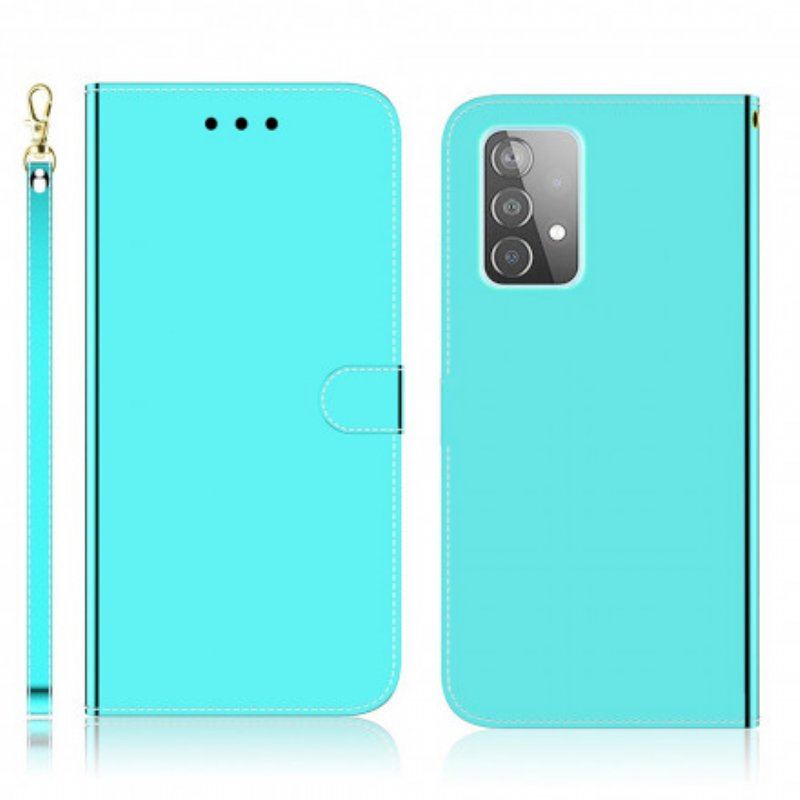 Etui Folio do Samsung Galaxy A52 4G / A52 5G / A52s 5G Osłona Lusterka Ze Sztucznej Skóry
