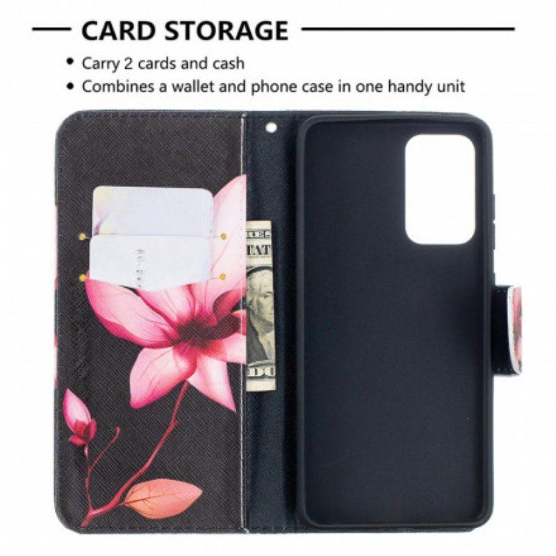 Etui Folio do Samsung Galaxy A52 4G / A52 5G / A52s 5G Różowy Kwiat