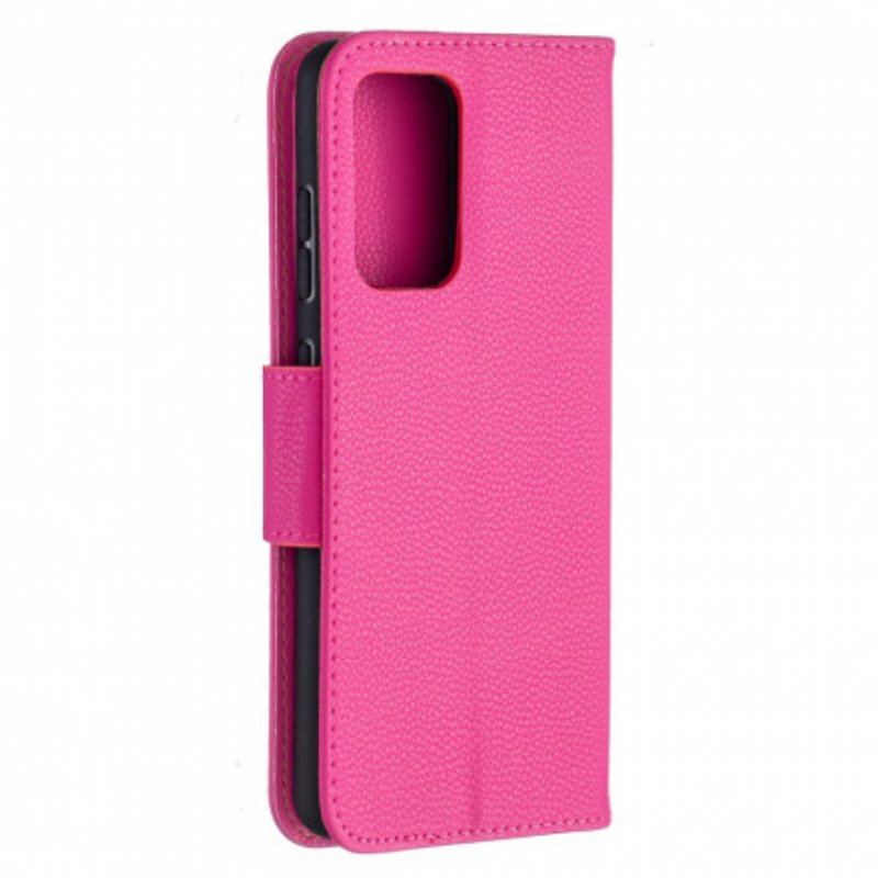 Etui Folio do Samsung Galaxy A52 4G / A52 5G / A52s 5G Skórzany Futerał Liczi Rabat Ukośne