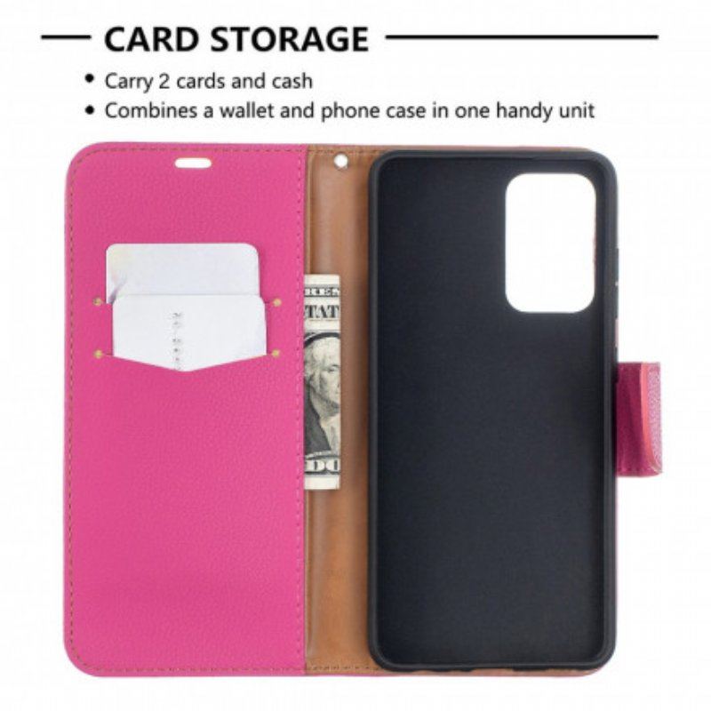 Etui Folio do Samsung Galaxy A52 4G / A52 5G / A52s 5G Skórzany Futerał Liczi Rabat Ukośne