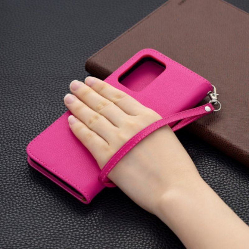 Etui Folio do Samsung Galaxy A52 4G / A52 5G / A52s 5G Skórzany Futerał Liczi Rabat Ukośne