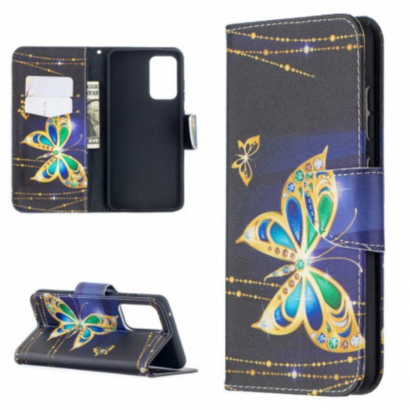 Etui Folio do Samsung Galaxy A52 4G / A52 5G / A52s 5G Złote Motyle