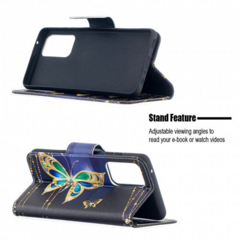 Etui Folio do Samsung Galaxy A52 4G / A52 5G / A52s 5G Złote Motyle