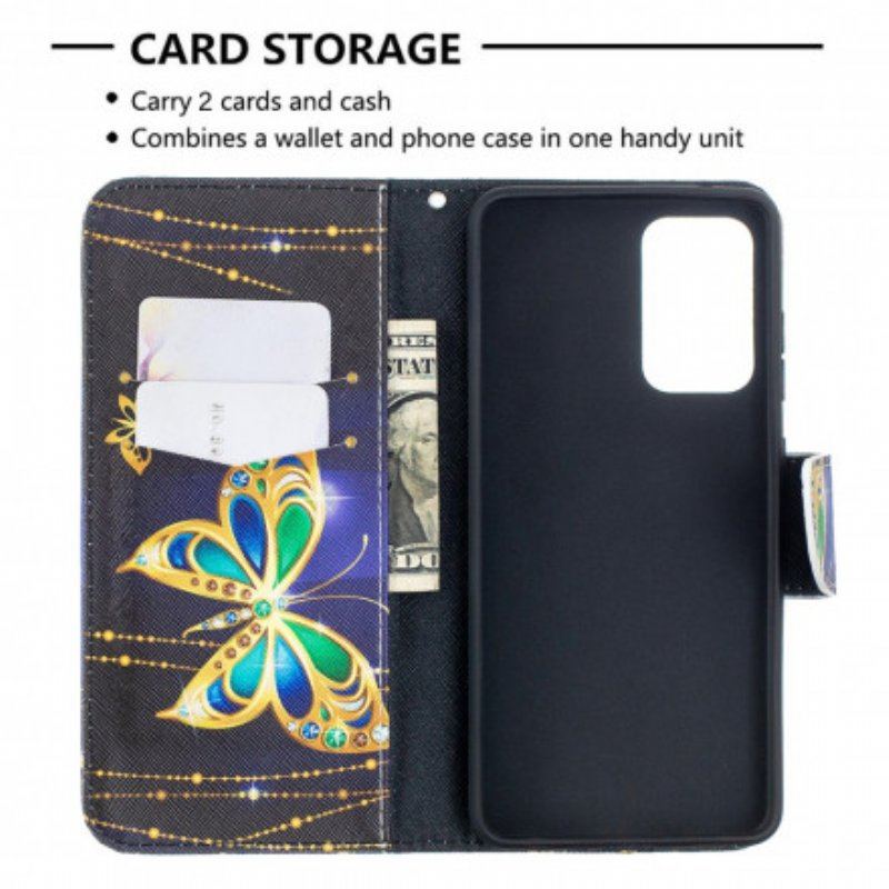 Etui Folio do Samsung Galaxy A52 4G / A52 5G / A52s 5G Złote Motyle