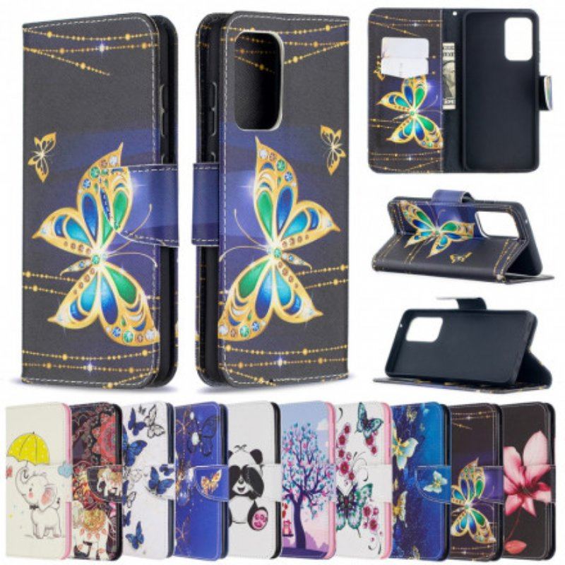 Etui Folio do Samsung Galaxy A52 4G / A52 5G / A52s 5G Złote Motyle
