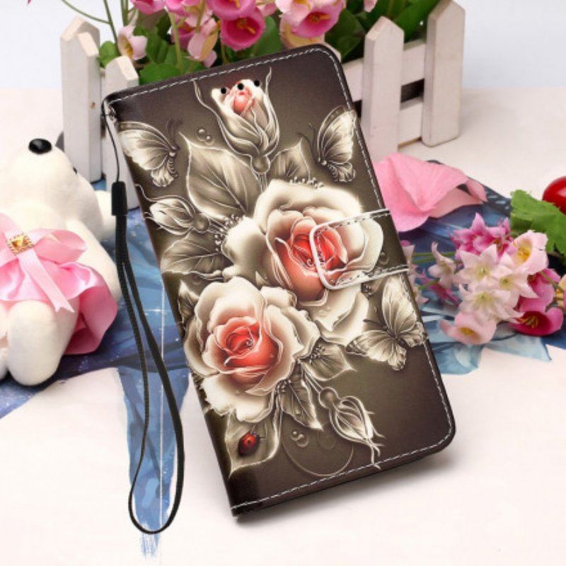 Etui Folio do Samsung Galaxy A52 4G / A52 5G / A52s 5G Złote Róże