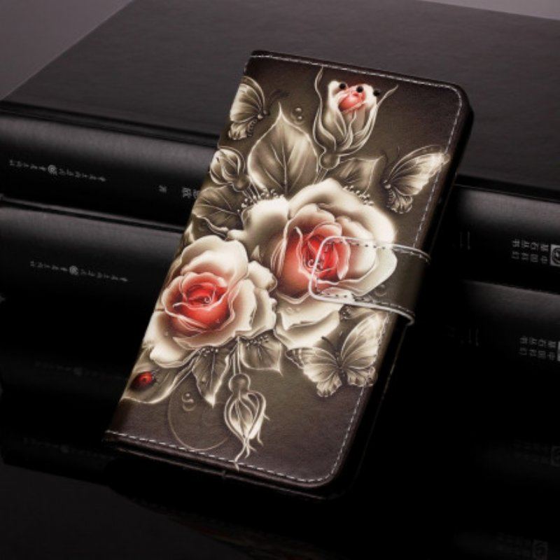 Etui Folio do Samsung Galaxy A52 4G / A52 5G / A52s 5G Złote Róże