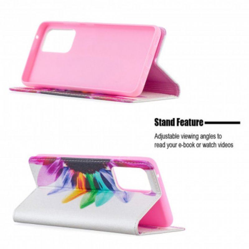 Etui Na Telefon do Samsung Galaxy A52 4G / A52 5G / A52s 5G Etui Folio Akwarela Kwiat