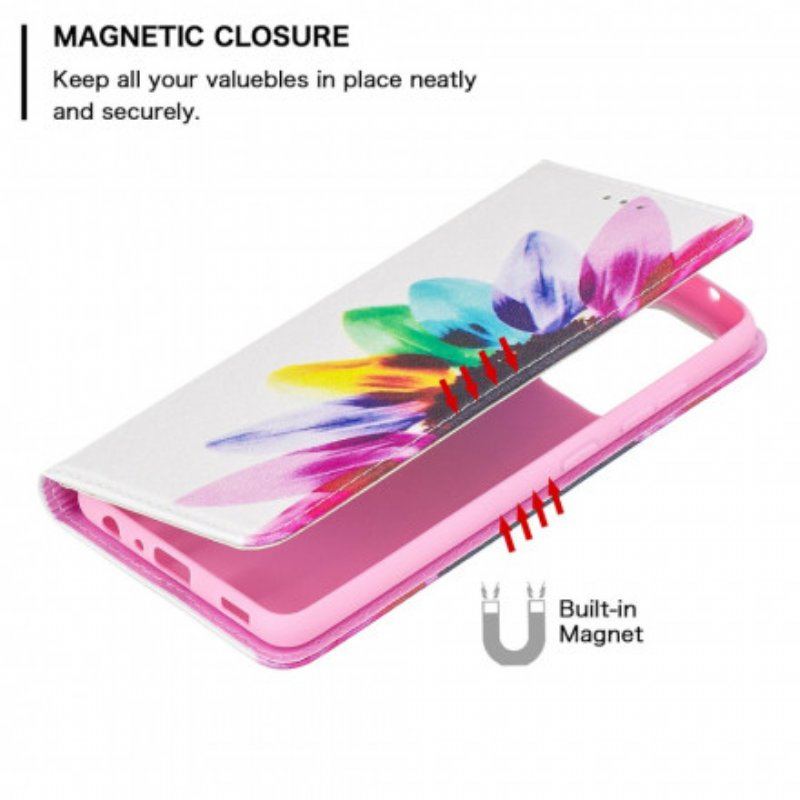 Etui Na Telefon do Samsung Galaxy A52 4G / A52 5G / A52s 5G Etui Folio Akwarela Kwiat