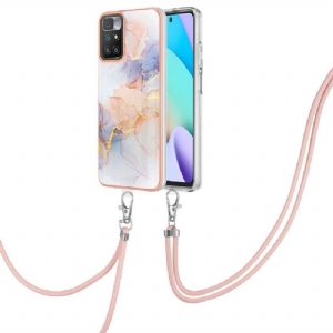 Futerały do Xiaomi Redmi 10 ze Sznurkiem Kolorowy Marmur