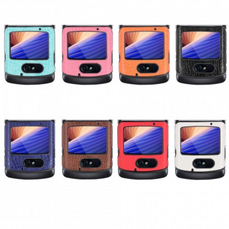 Futerały do Motorola Razr 5G Efekt Skóry Krokodyla