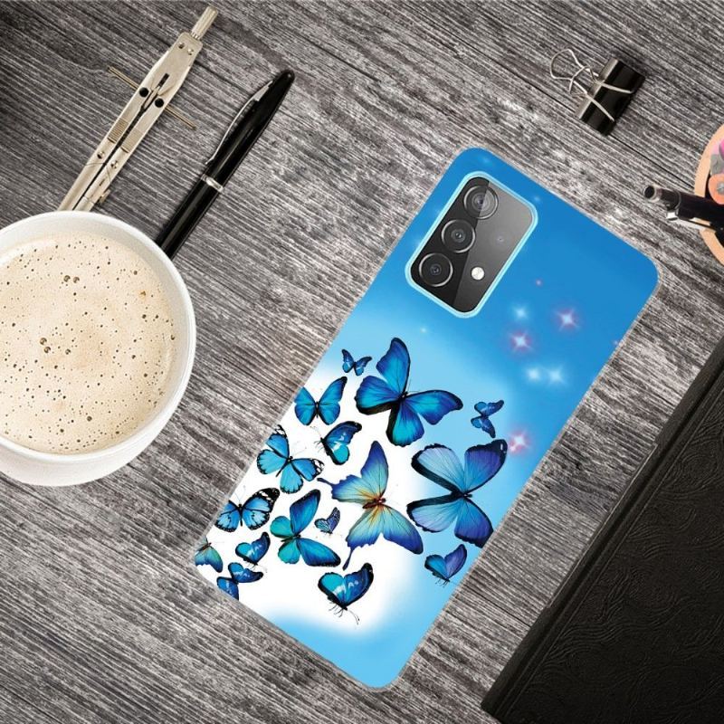 Etui do Samsung Galaxy A32 4G Niebieskie Motyle