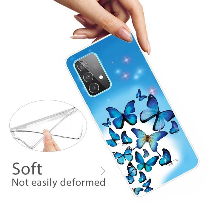 Etui do Samsung Galaxy A32 4G Niebieskie Motyle