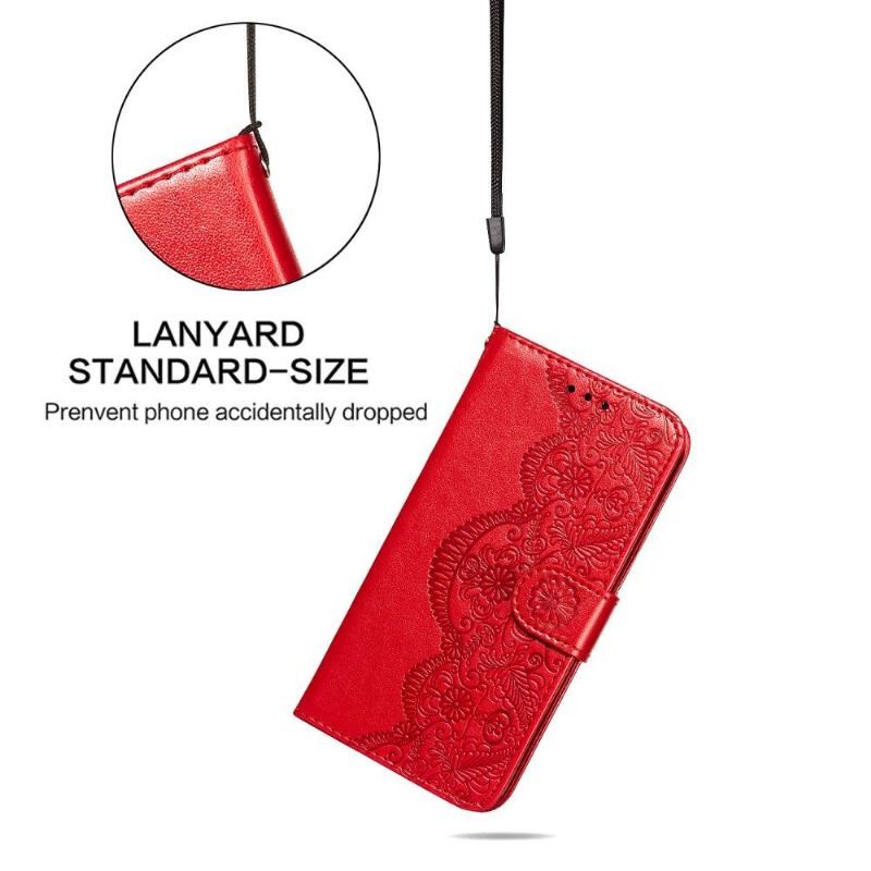 Etui Folio do Samsung Galaxy A32 4G Faux Leather Lace Design