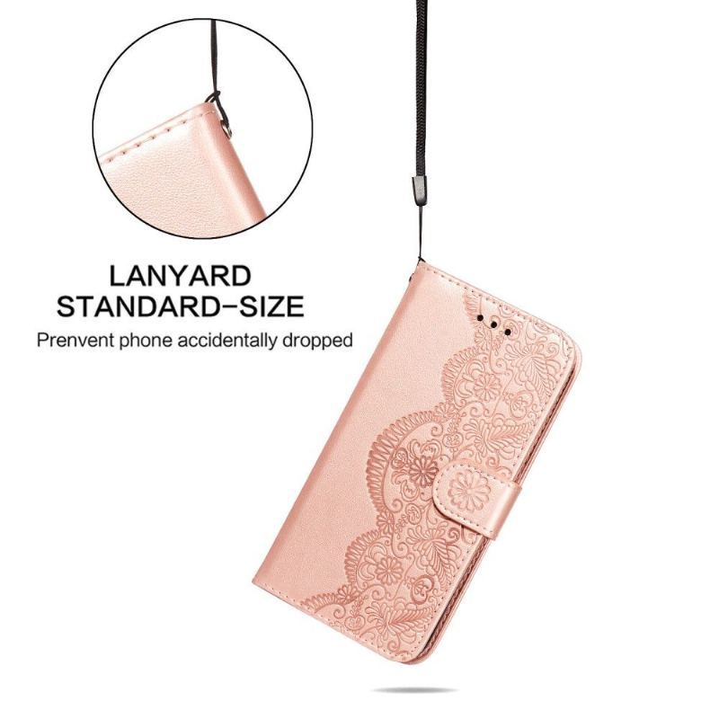 Etui Folio do Samsung Galaxy A32 4G Faux Leather Lace Design