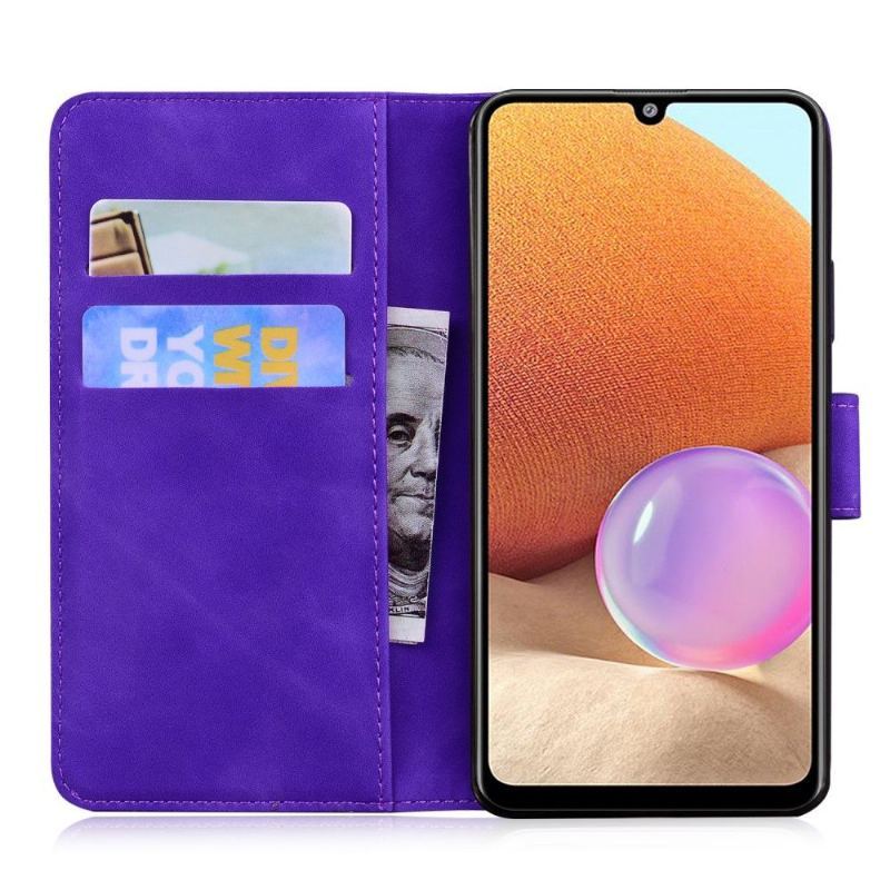 Etui Folio do Samsung Galaxy A32 4G Obrzeża Etui Ochronne Kolorowa Ochrona Motyla
