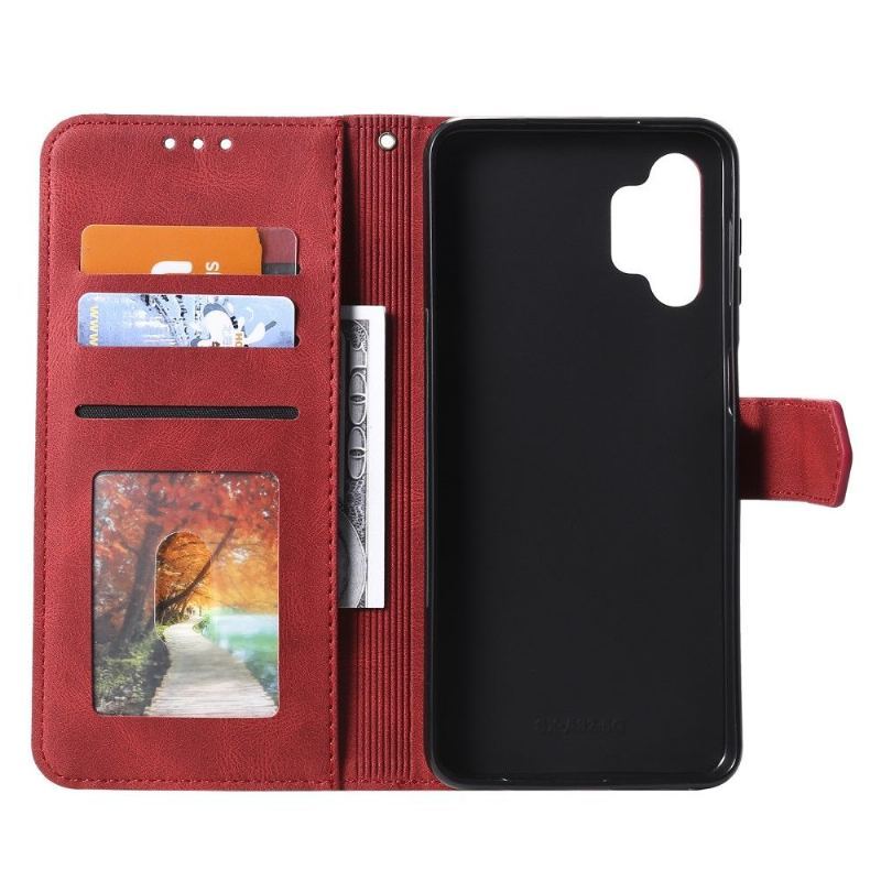 Skórzany Futerał do Samsung Galaxy A32 4G Anti-fall Etui Folio Bicolor