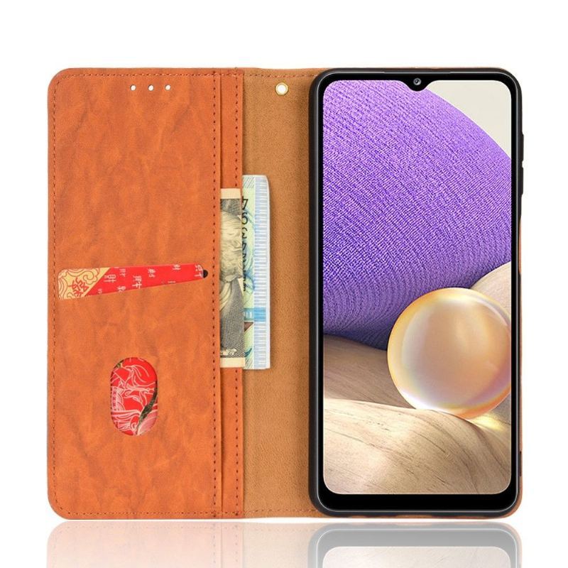 Skórzany Futerał do Samsung Galaxy A32 4G Anti-fall Etui Folio Ze Sztucznej Skóry W Stylu Retro