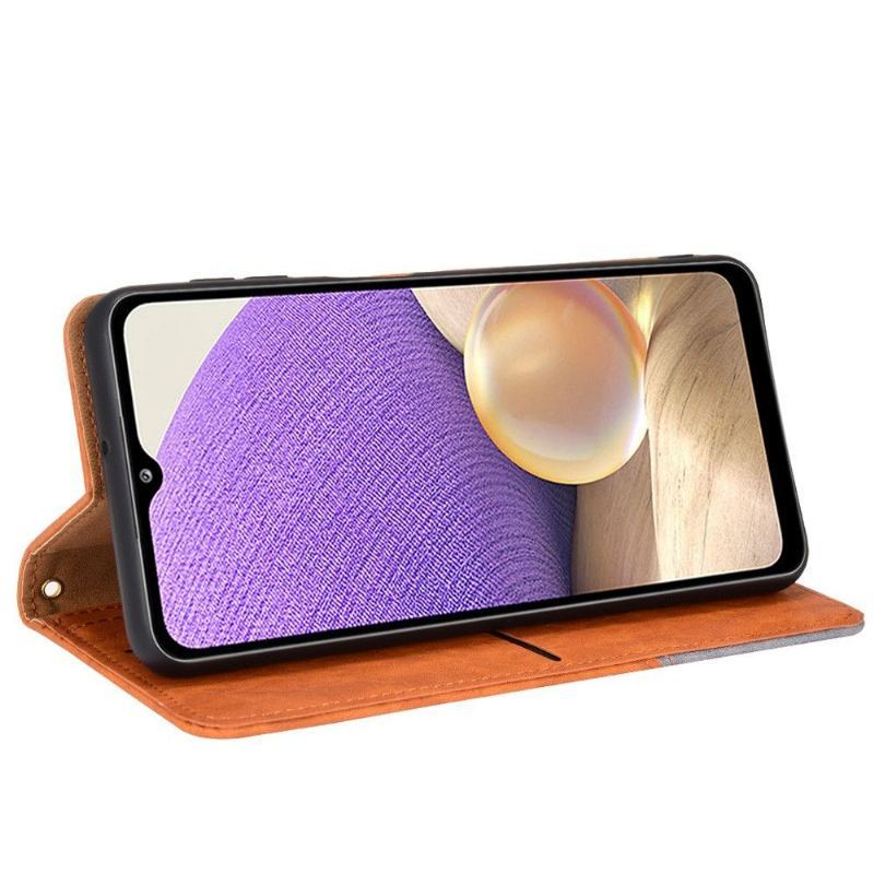 Skórzany Futerał do Samsung Galaxy A32 4G Anti-fall Etui Folio Ze Sztucznej Skóry W Stylu Retro
