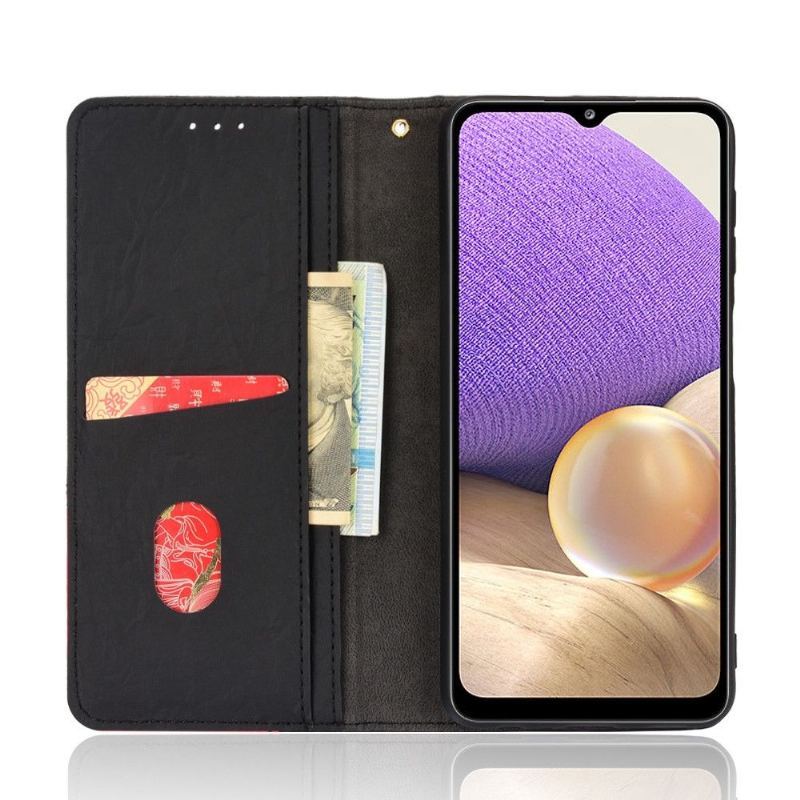 Skórzany Futerał do Samsung Galaxy A32 4G Anti-fall Etui Folio Ze Sztucznej Skóry W Stylu Retro