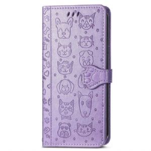 Etui Folio do iPhone 14 Animowane Zwierzęta