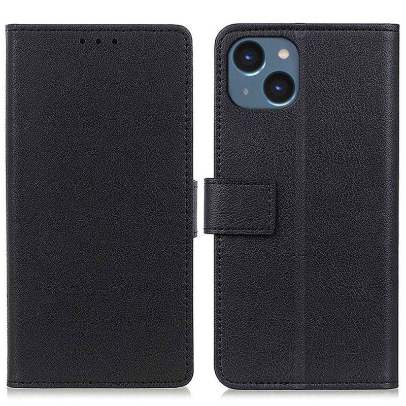 Etui Folio do iPhone 14 Klasyczna Sztuczna Skóra
