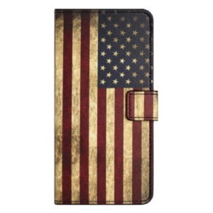 Etui Folio do iPhone 14 Vintage Flaga Amerykańska