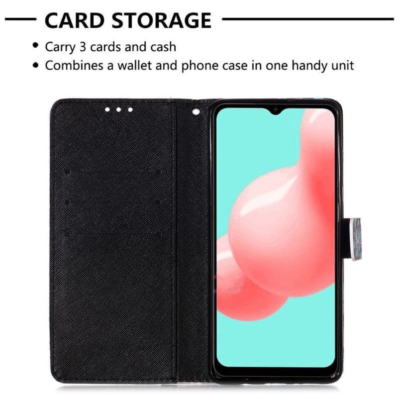 Etui Folio do Samsung Galaxy A32 5G Czaszki Kwiaty