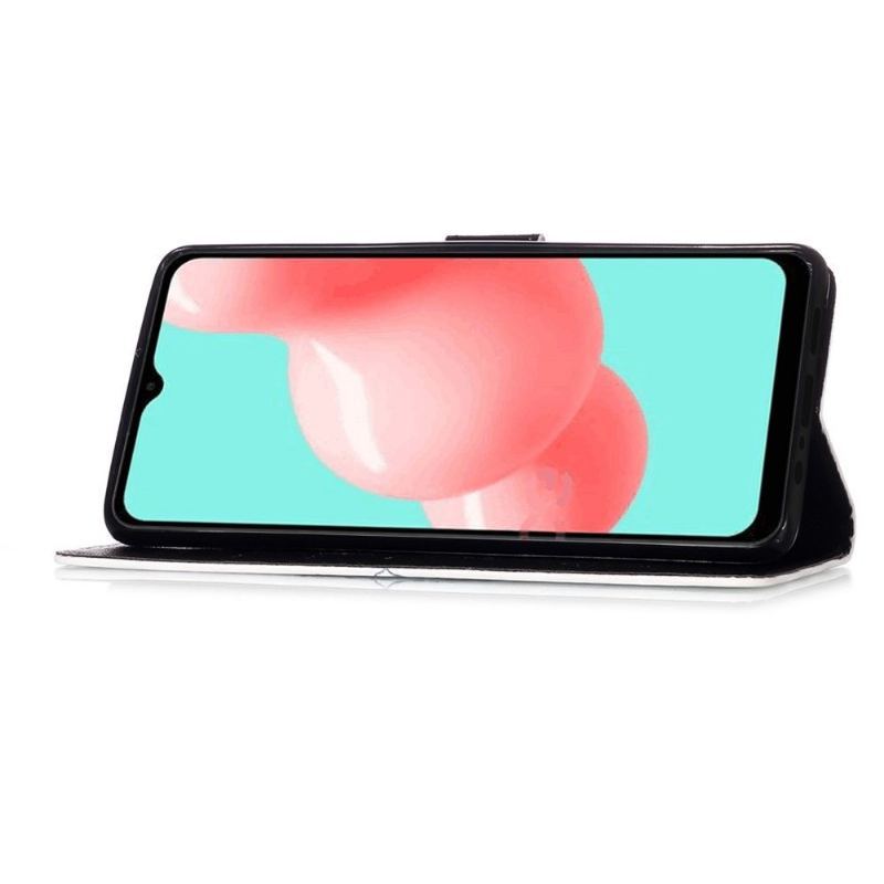 Etui Folio do Samsung Galaxy A32 5G Czaszki Kwiaty