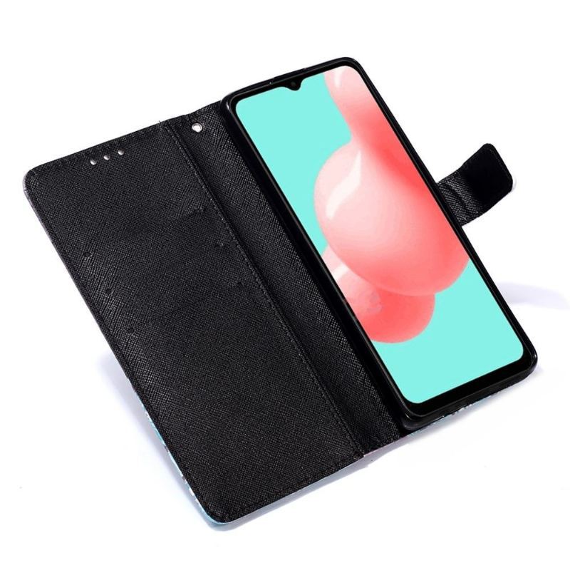 Etui Folio do Samsung Galaxy A32 5G Czaszki Kwiaty