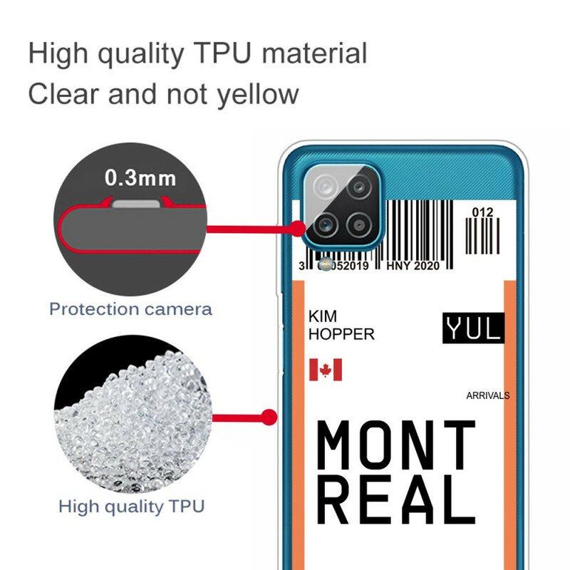 Etui do Samsung Galaxy M12 / A12 Karta Pokładowa Do Montrealu