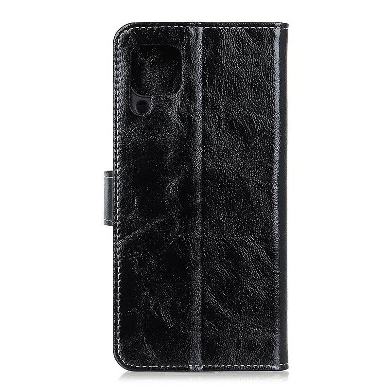 Etui Folio do Samsung Galaxy M12 / A12 Błyszczące I Odsłonięte Szwy