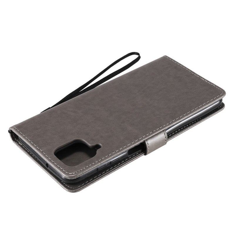 Etui Folio do Samsung Galaxy M12 / A12 z Łańcuch Drzewo I Pasiasty Kot