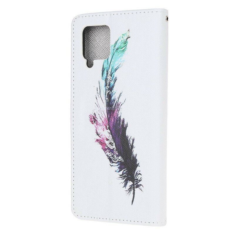 Etui Folio do Samsung Galaxy M12 / A12 z Łańcuch Pióro Z Smyczą